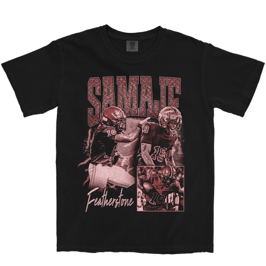 SAMAJE FEATHERSTONE GRAPHIC BLACK TEE