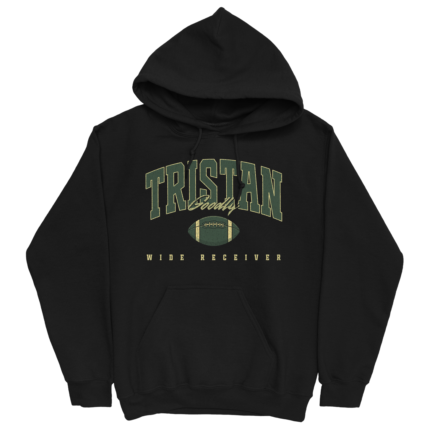 TRISTAN GOODLY RETRO BLACK HOODIE