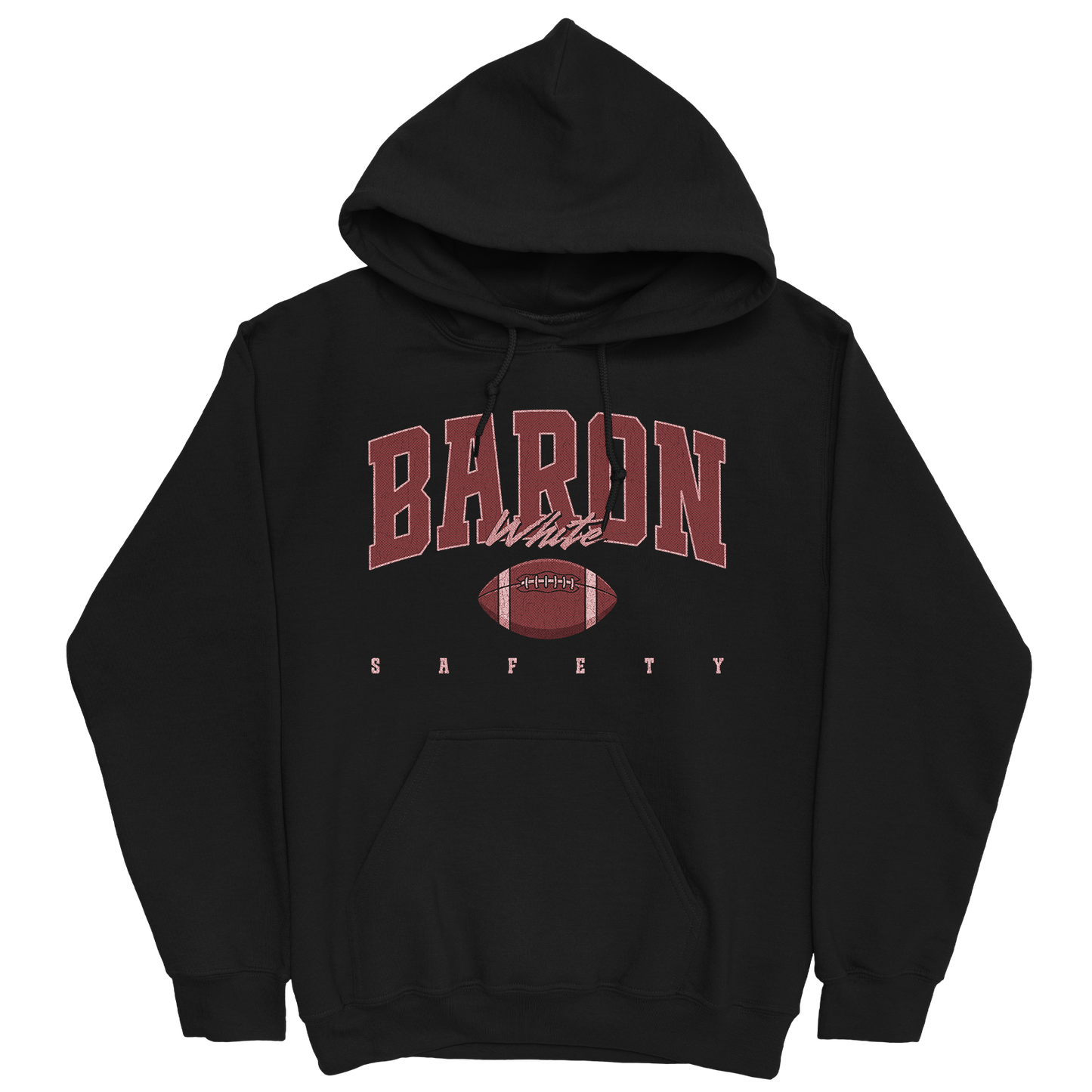 BARON WHITE RETRO BLACK HOODIE