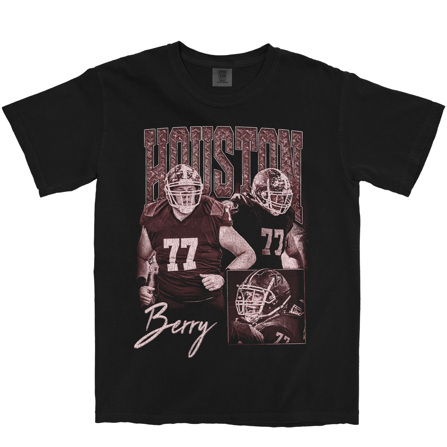 HOUSTON BERRY GRAPHIC BLACK TEE