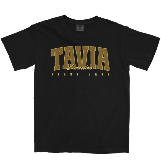 TAVIA LEADON RETRO BLACK TEE