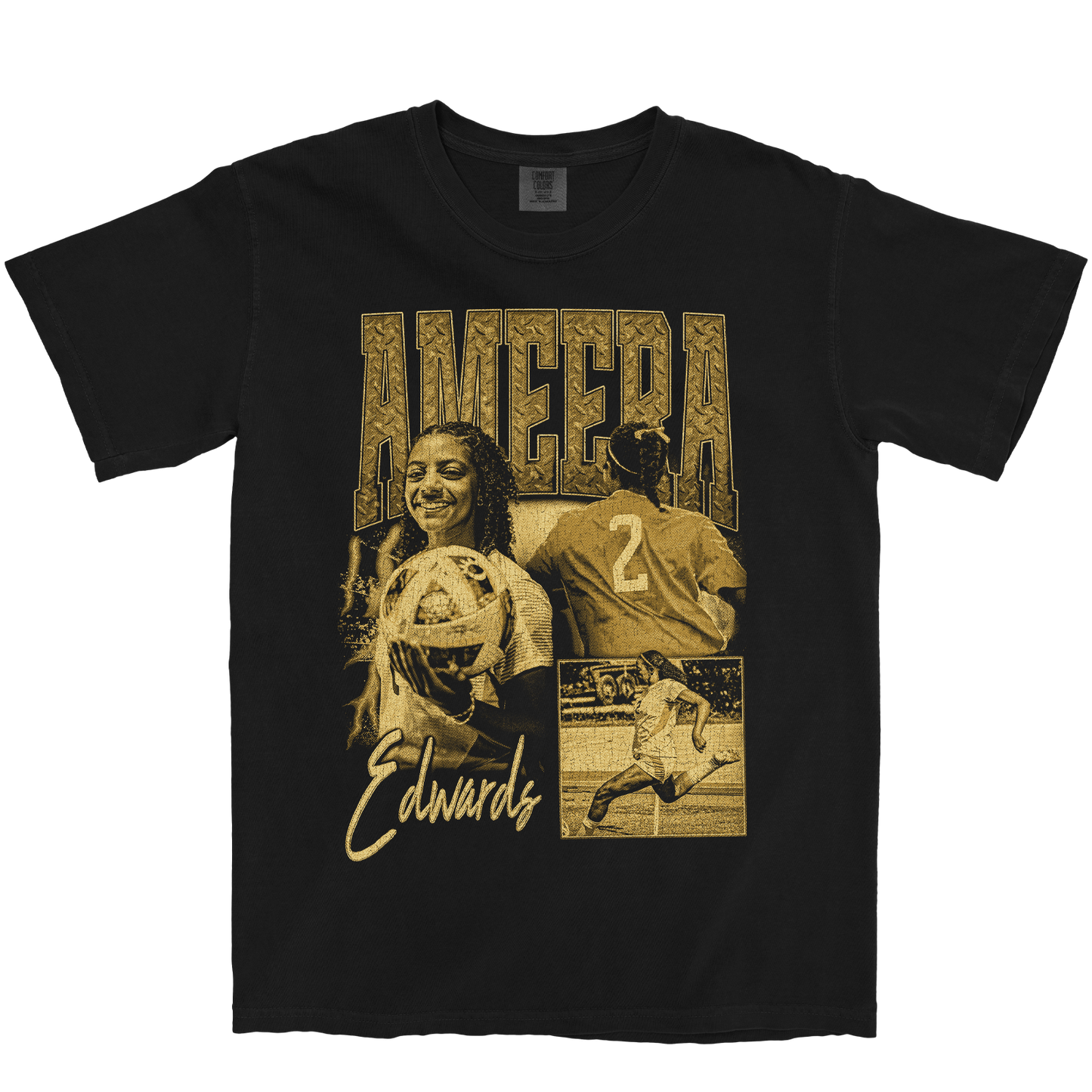 AMEERA EDWARDS GRAPHIC BLACK TEE