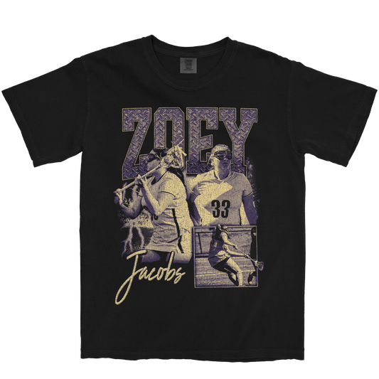 ZOEY JACOBS GRAPHIC BLACK TEE