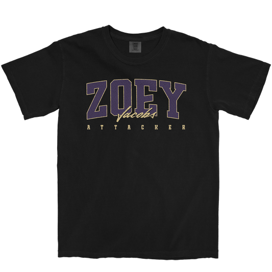 ZOEY JACOBS RETRO BLACK TEE