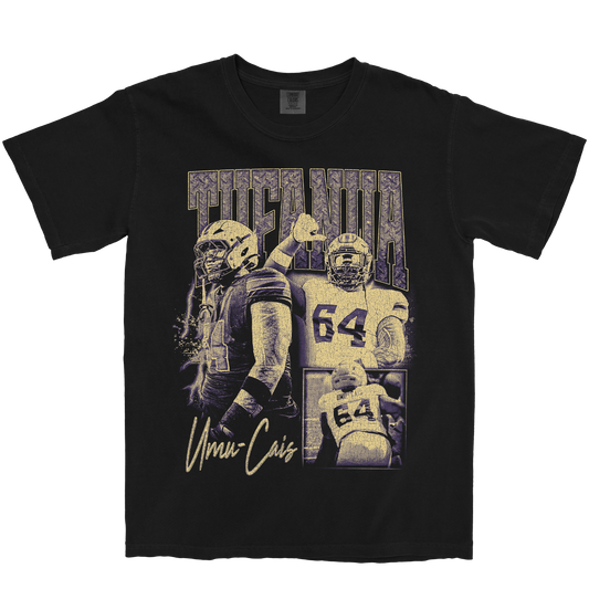 TUFANUA UMU-CAIS GRAPHIC BLACK TEE