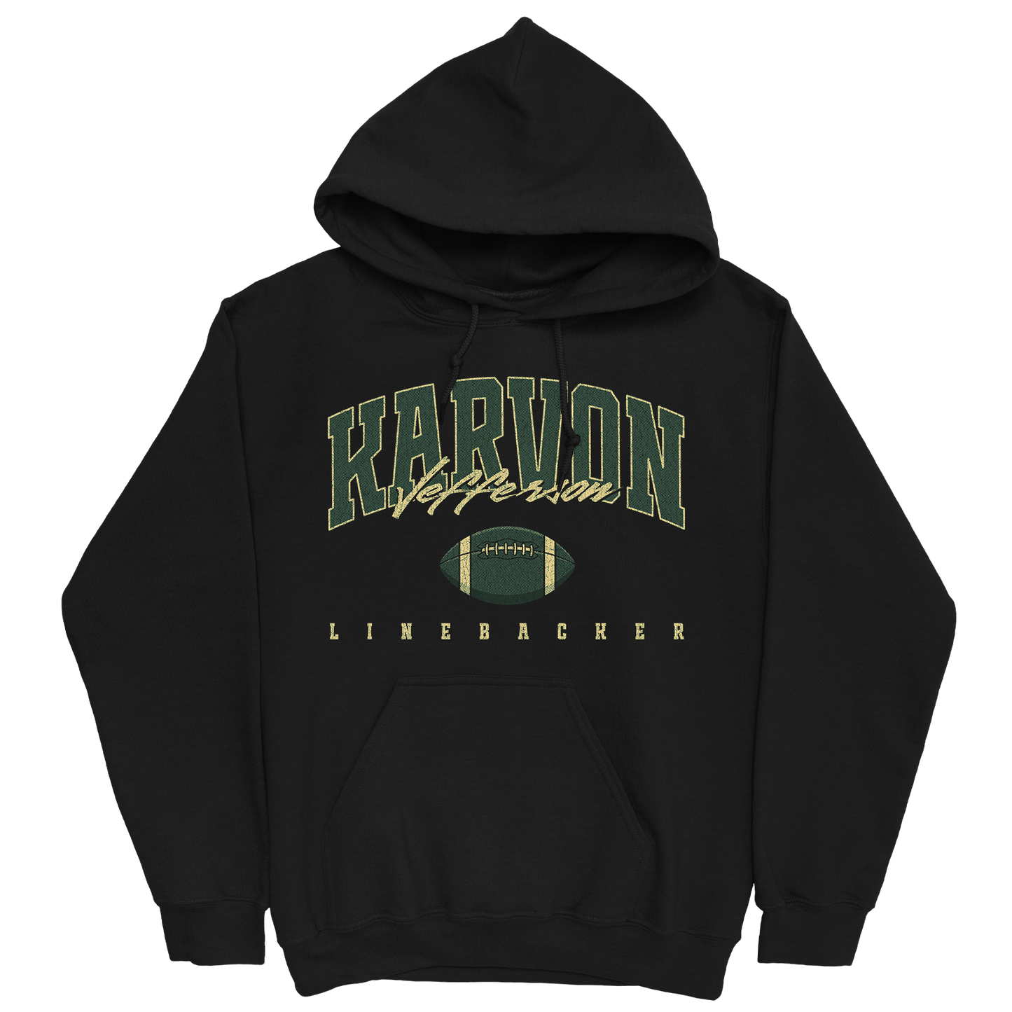 KARVON JEFFERSON RETRO BLACK HOODIE