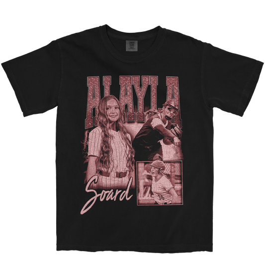 ALAYLA SOARD GRAPHIC BLACK TEE