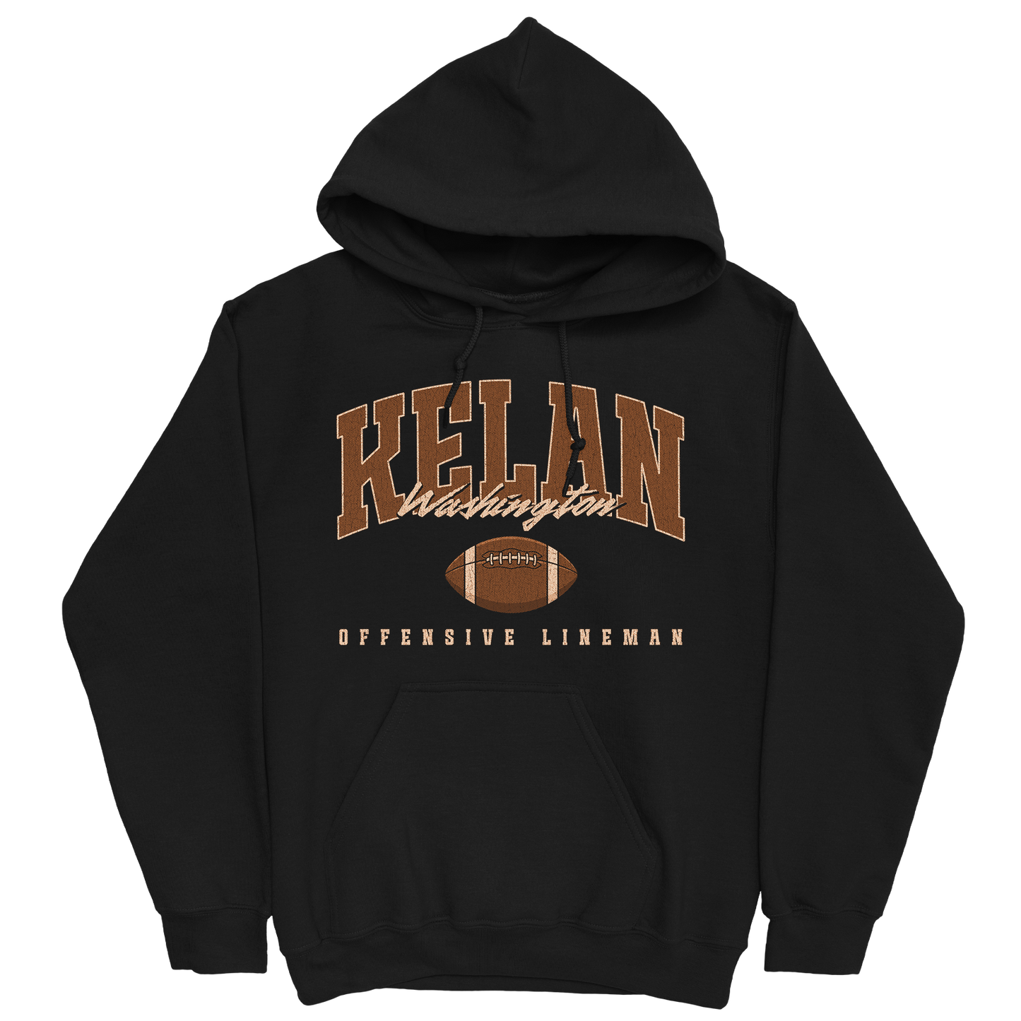 KELAN WASHINGTON RETRO BLACK HOODIE