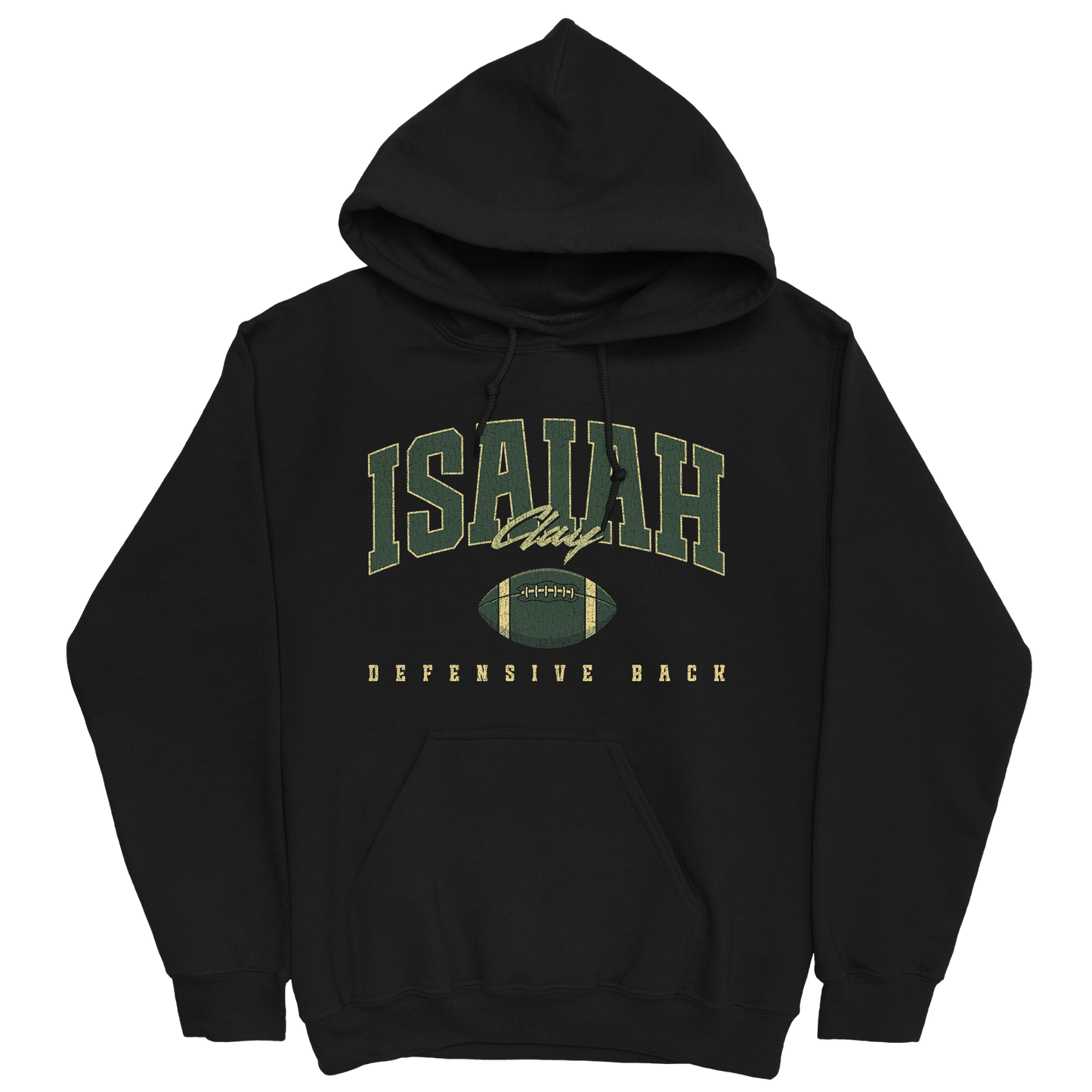 ISAIAH CLAY RETRO BLACK HOODIE