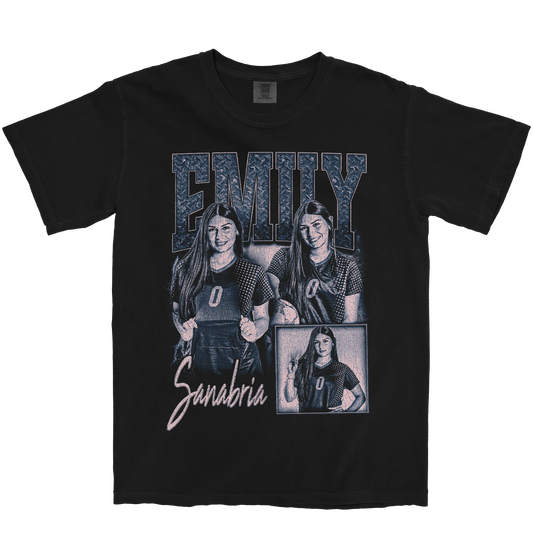 EMILY SANABRIA GRAPHIC BLACK TEE
