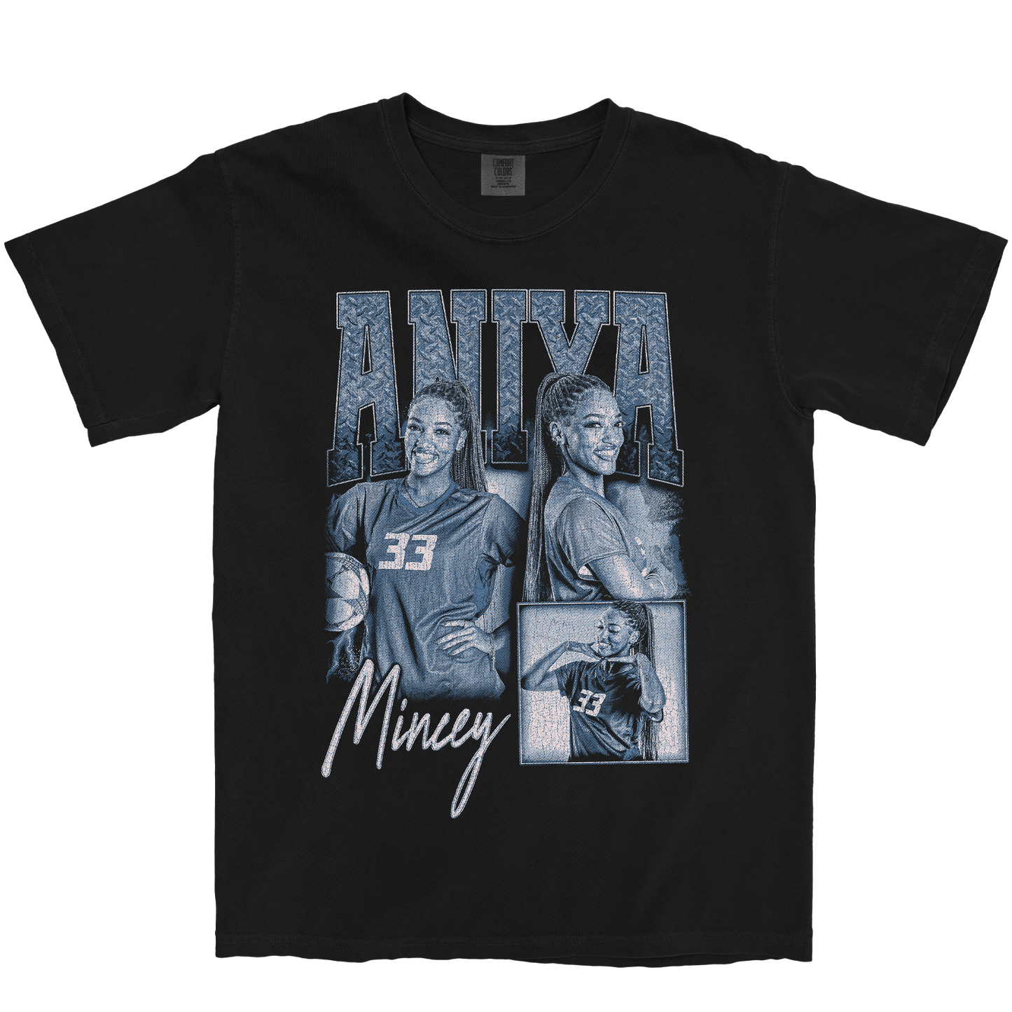 ANIYA MINCEY GRAPHIC BLACK TEE