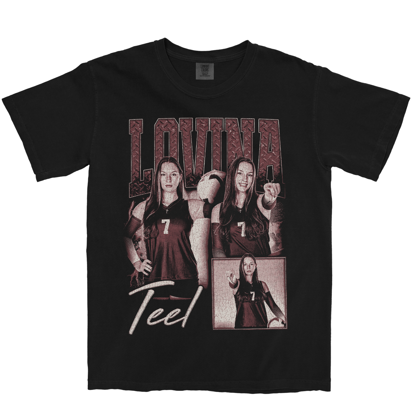 LOVINA TEEL GRAPHIC BLACK TEE
