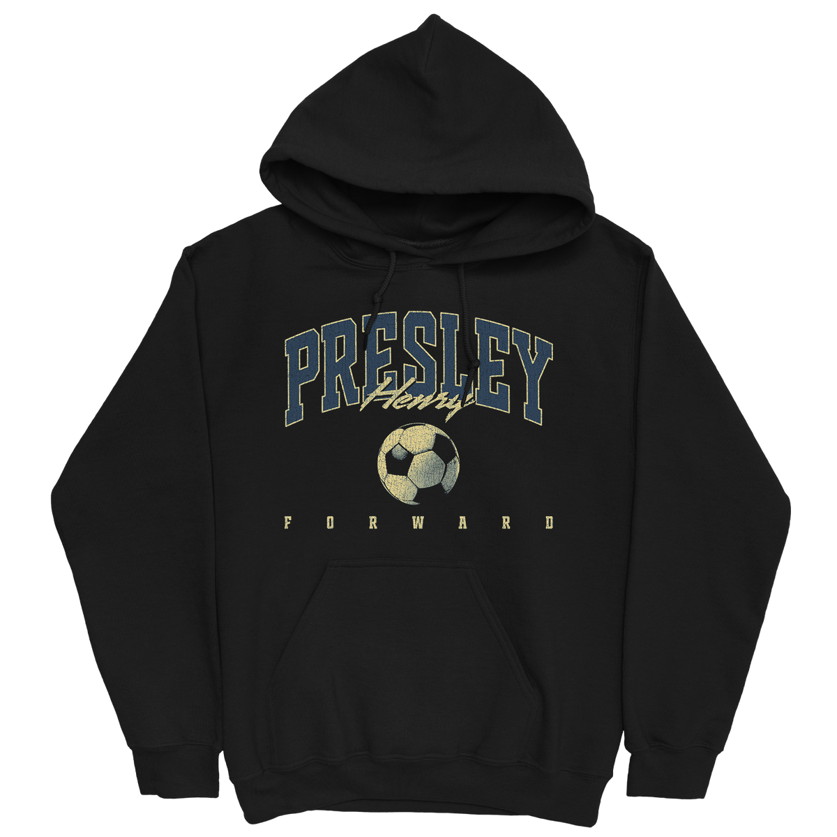 PRESLEY HENRY RETRO BLACK HOODIE