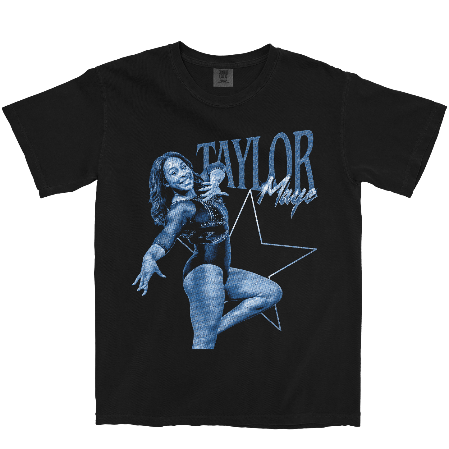 TAYLOR MAYE STAR BLACK TEE