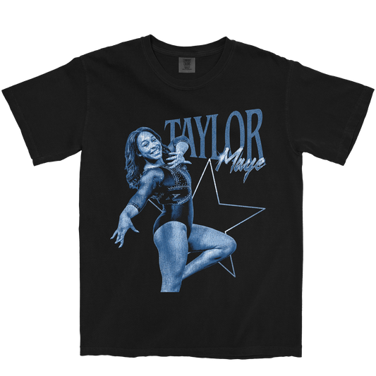 TAYLOR MAYE STAR BLACK TEE