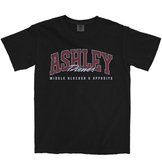 ASHLEY DIENES RETRO BLACK TEE