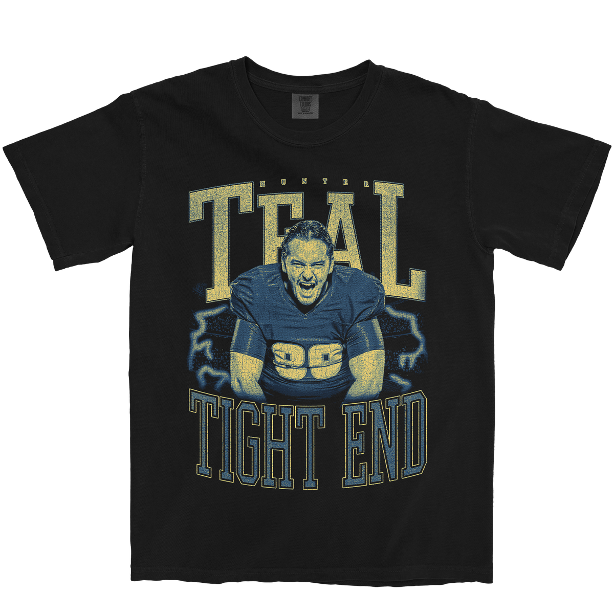 HUNTER TEAL VINTAGE BLACK TEE