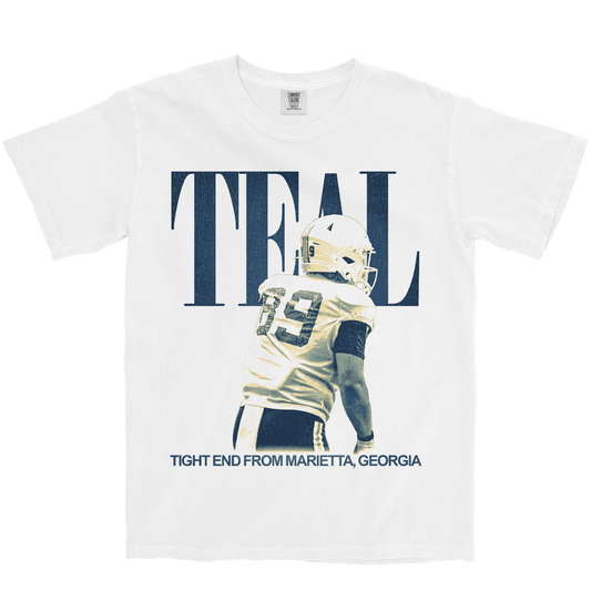 HUNTER TEAL VINTAGE WHITE TEE