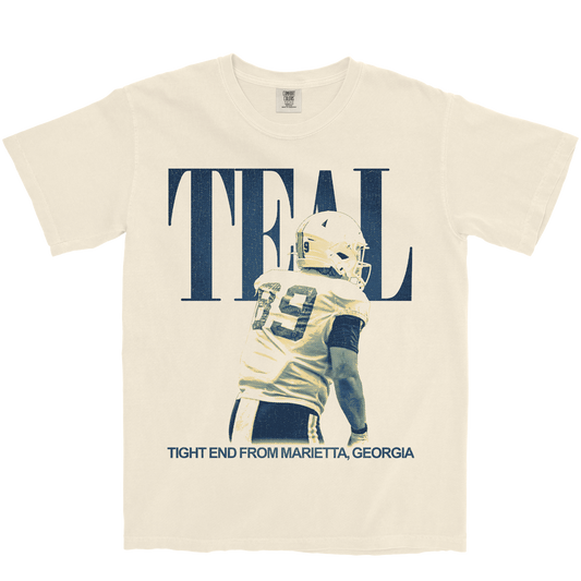 HUNTER TEAL VINTAGE IVORY TEE