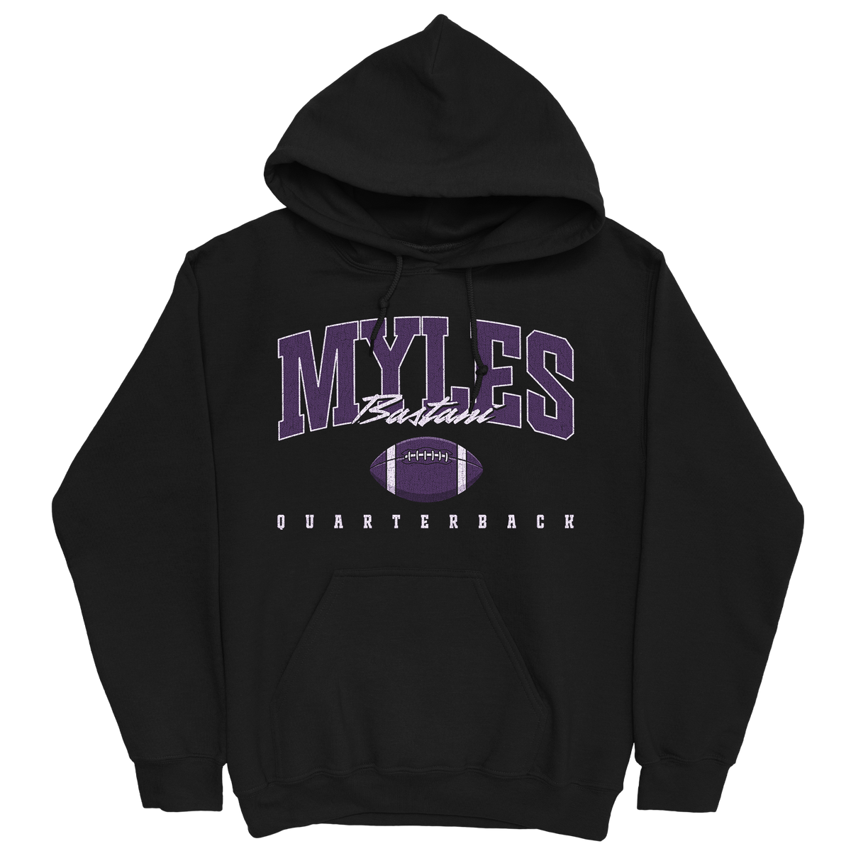MYLES BASTANI RETRO BLACK HOODIE