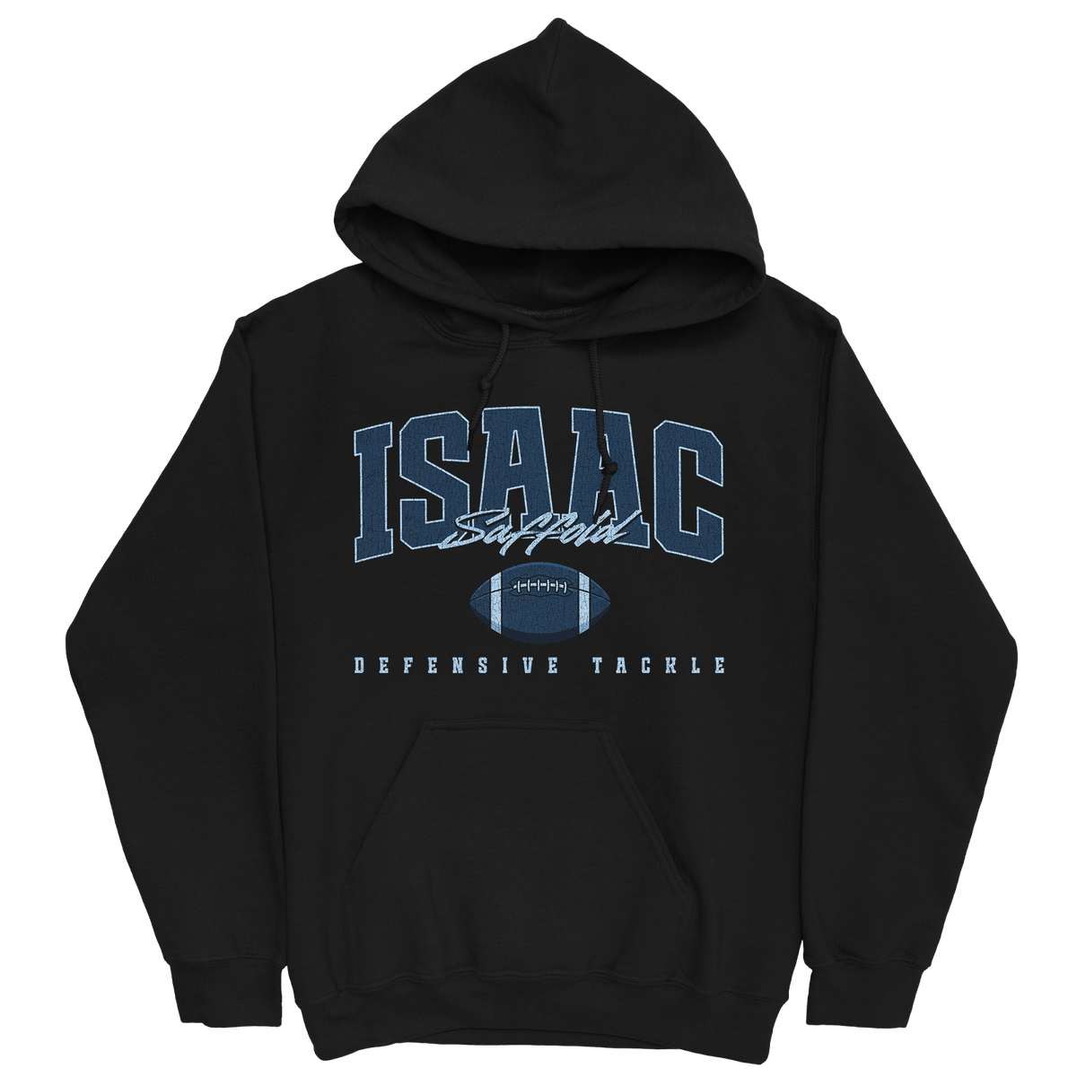ISAAC SAFFOLD RETRO BLACK HOODIE