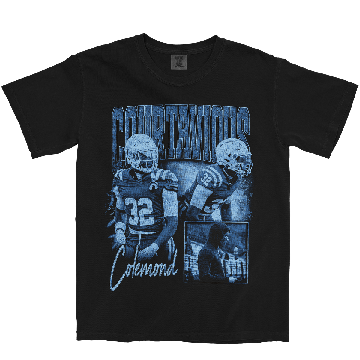 COURTAVIOUS COLEMOND GRAPHIC BLACK TEE