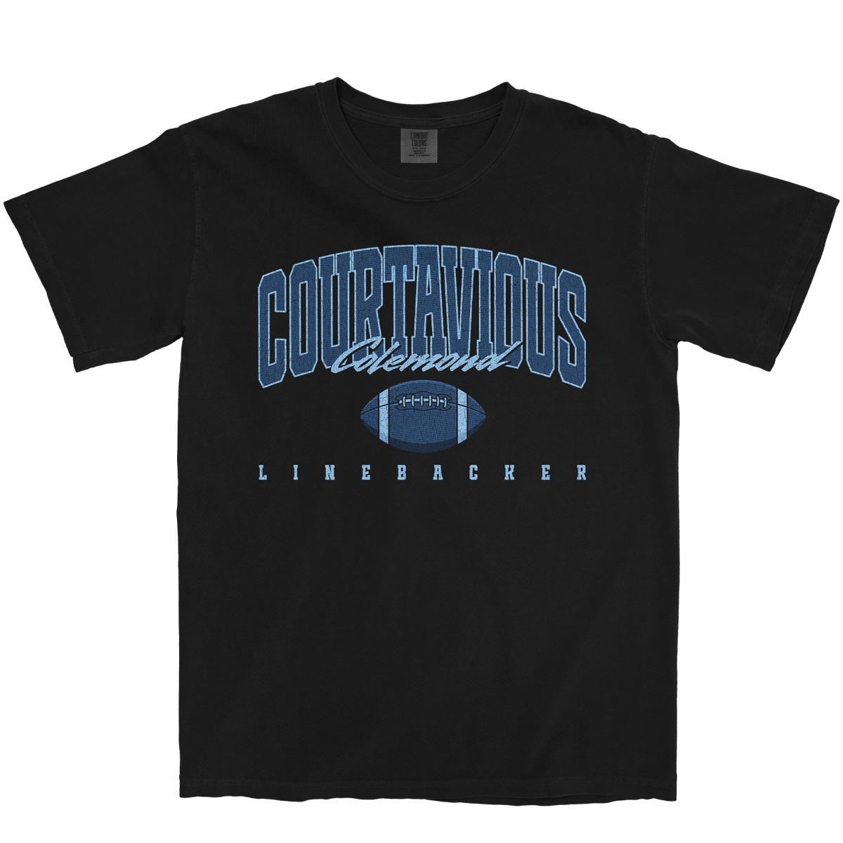 COURTAVIOUS COLEMOND RETRO BLACK TEE