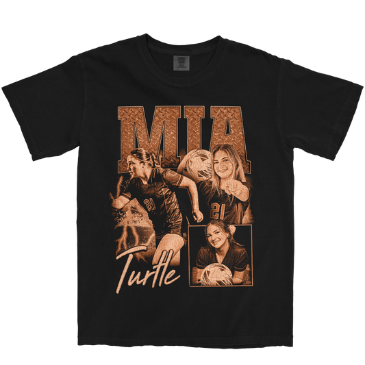 MIA TURTLE GRAPHIC BLACK TEE