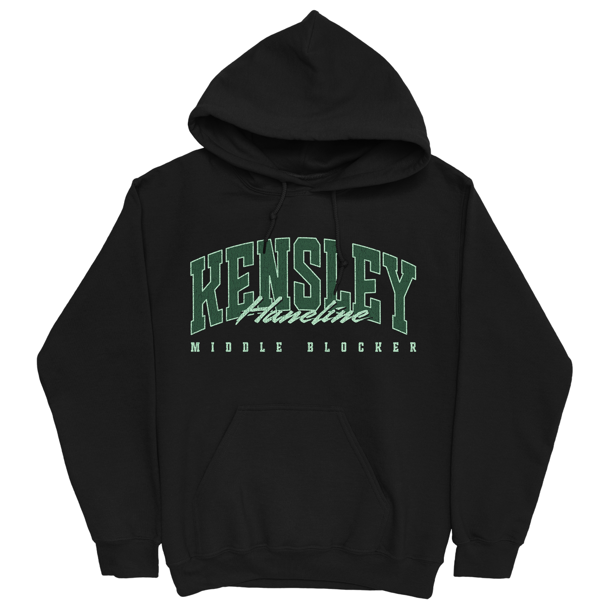KENSLEY HANELINE RETRO BLACK HOODIE