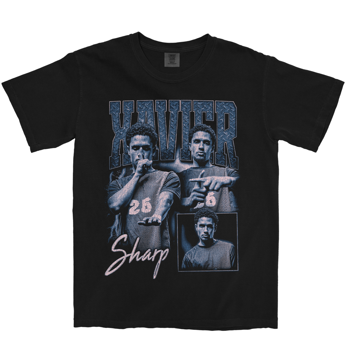 XAVIER SHARP GRAPHIC BLACK TEE
