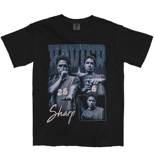 XAVIER SHARP GRAPHIC BLACK TEE