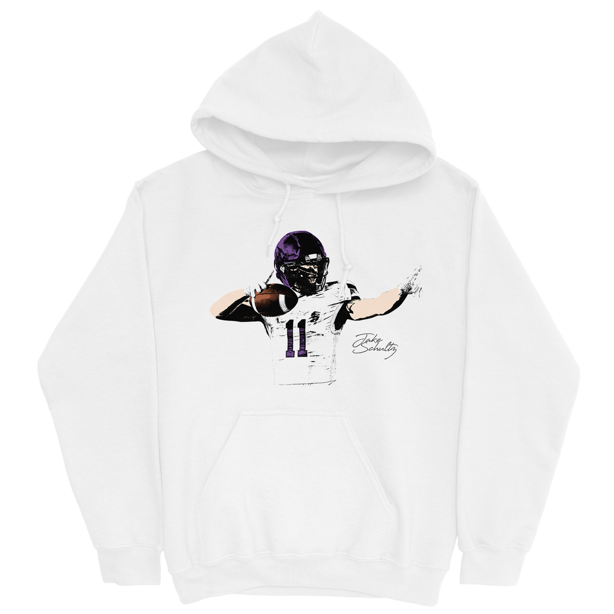 JAKE SCHULTZ ILLUSTRATED WHITE HOODIE
