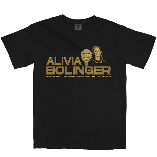 ALIVIA BOLINGER RETRO BLACK TEE