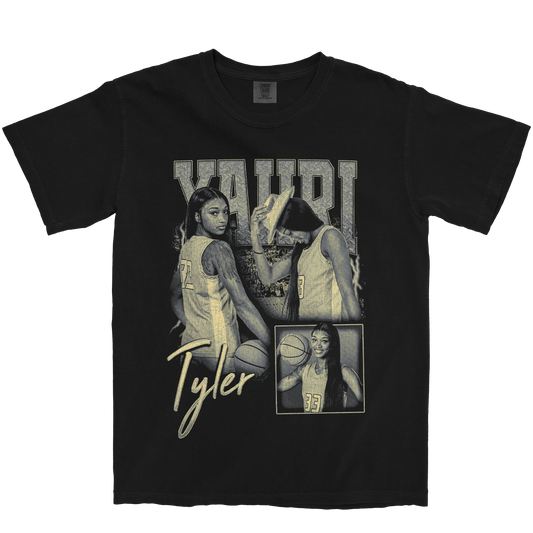 YAHRI TYLER GRAPHIC BLACK TEE