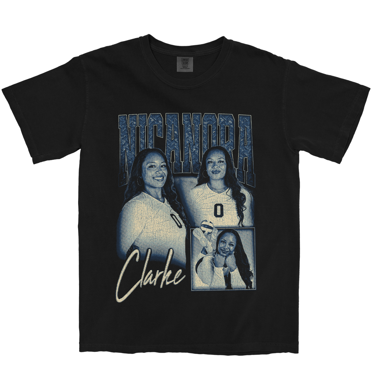NICANORA CLARKE GRAPHIC BLACK TEE