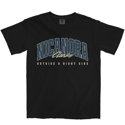 NICANORA CLARKE RETRO BLACK TEE