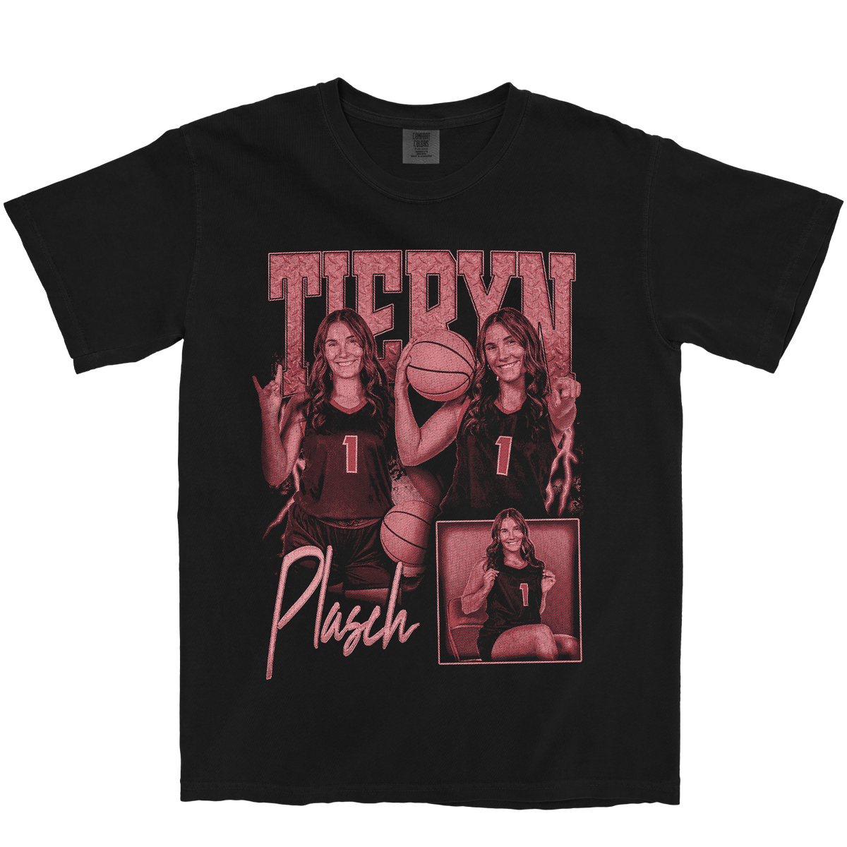 TIERYN PLASCH GRAPHIC BLACK TEE