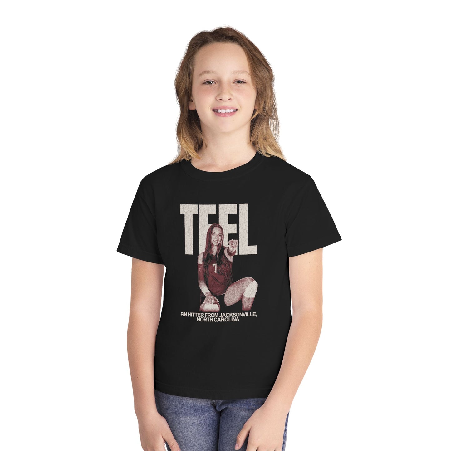 LOVINA TEEL YOUTH MIDWEIGHT BLACK TEE