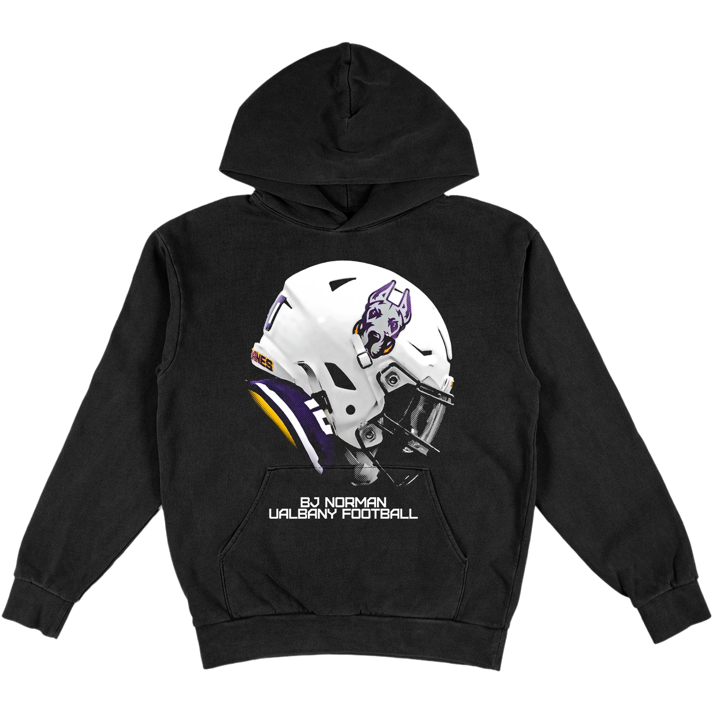 BJ NORMAN "HELMET" HEAVYWEIGHT BLACK HOODIE