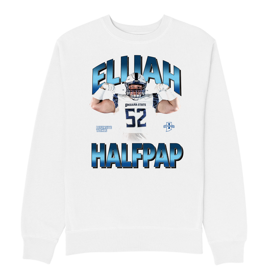 ELIJAH HALFPAP WHITE HEAVYWEIGHT CREWNECK