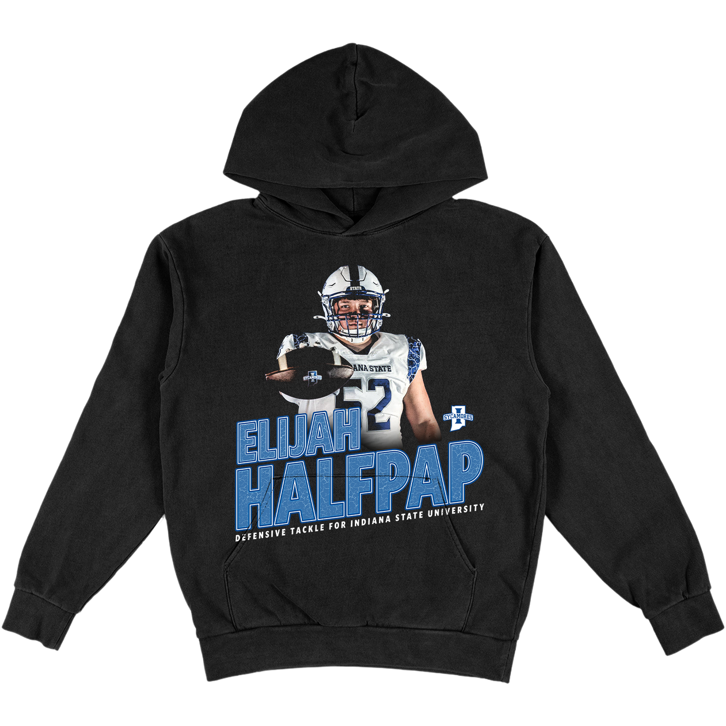 ELIJAH HALFPAP HEAVYWEIGHT BLACK HOODIE