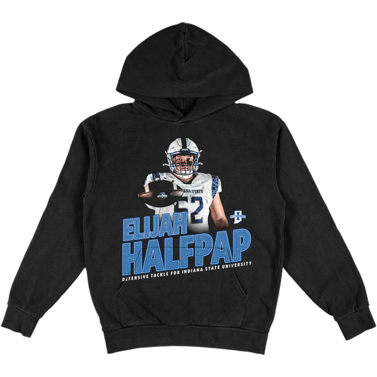 ELIJAH HALFPAP HEAVYWEIGHT BLACK HOODIE