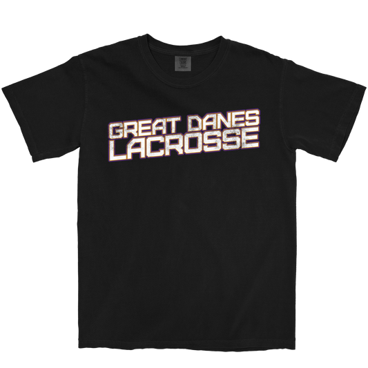 'GREAT DANES' UALBANY LACROSSE BLACK TEE