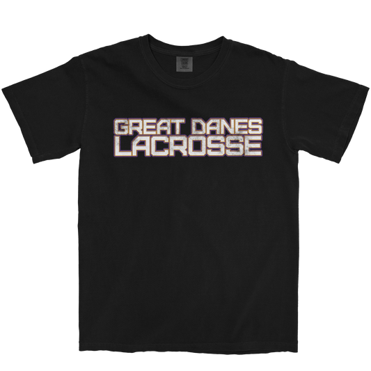'GREAT DANES' UALBANY LACROSSE BLACK TEE