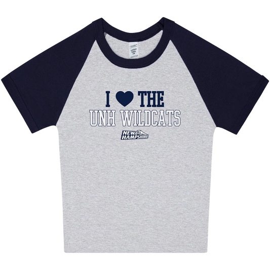 I HEART THE UNH WILDCATS WOMEN'S CROPPED TEE