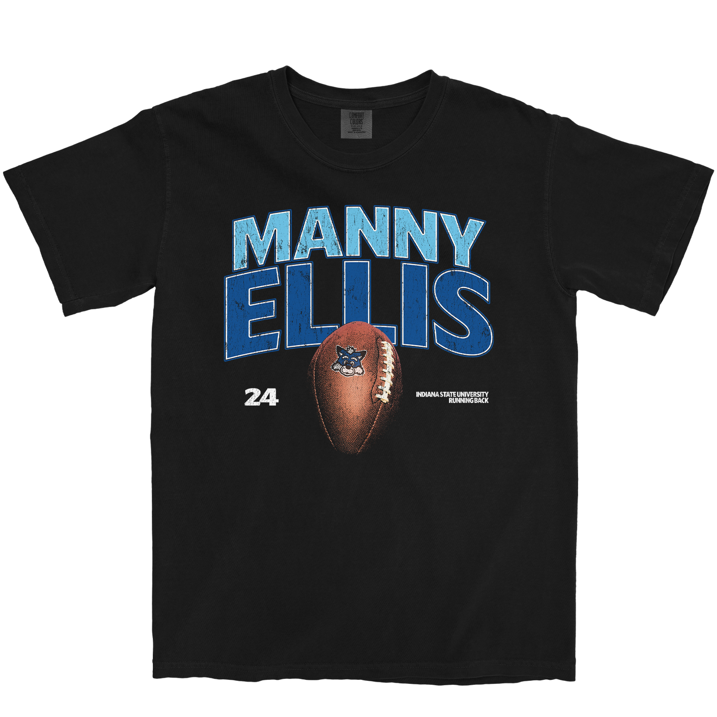 MANNY ELLIS FOOTBALL BLACK TEE