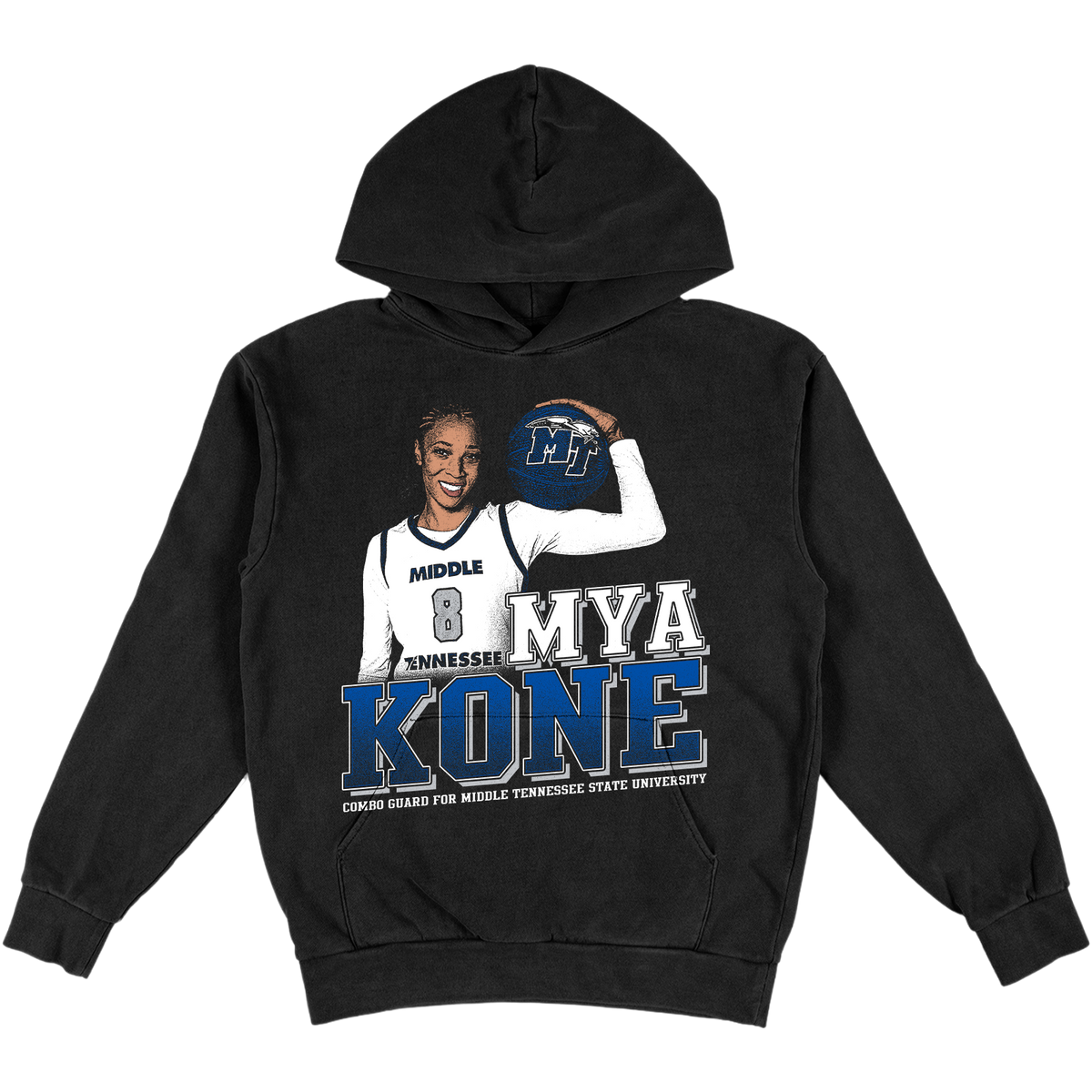 MYA KONE HEAVYWEIGHT VINTAGE BLACK HOODIE