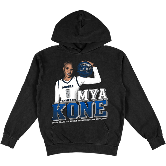MYA KONE HEAVYWEIGHT VINTAGE BLACK HOODIE