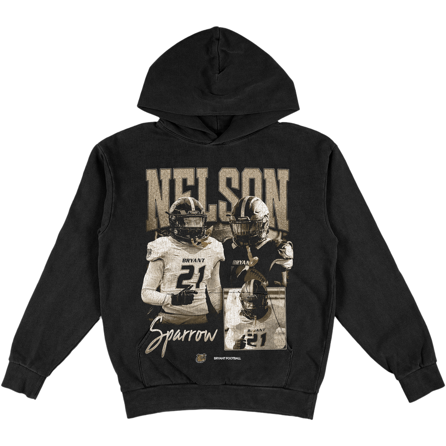 NELSON SPARROW GRAPHIC HEAVYWEIGHT BLACK HOODIE