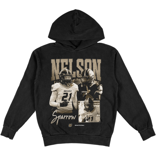 NELSON SPARROW GRAPHIC HEAVYWEIGHT BLACK HOODIE